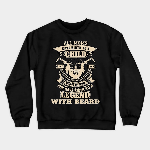 Legend with Beard Crewneck Sweatshirt by Dojaja